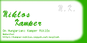 miklos kamper business card