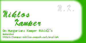 miklos kamper business card